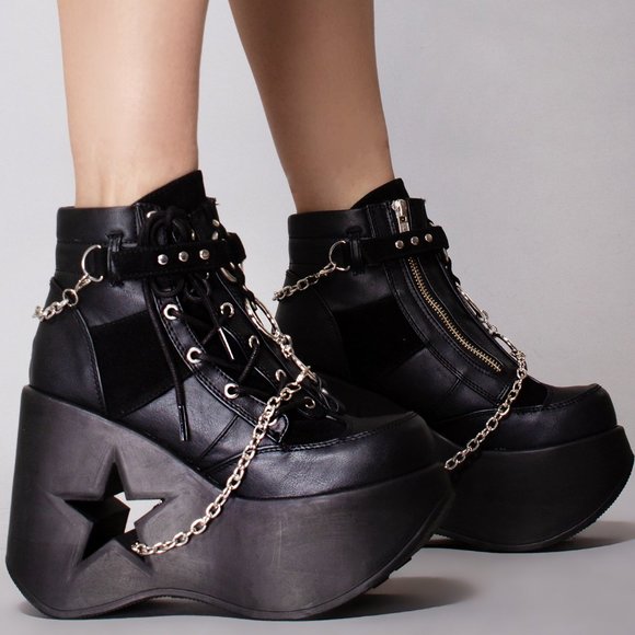 Demonia Shoes - Dark Voodoo Platform Boots